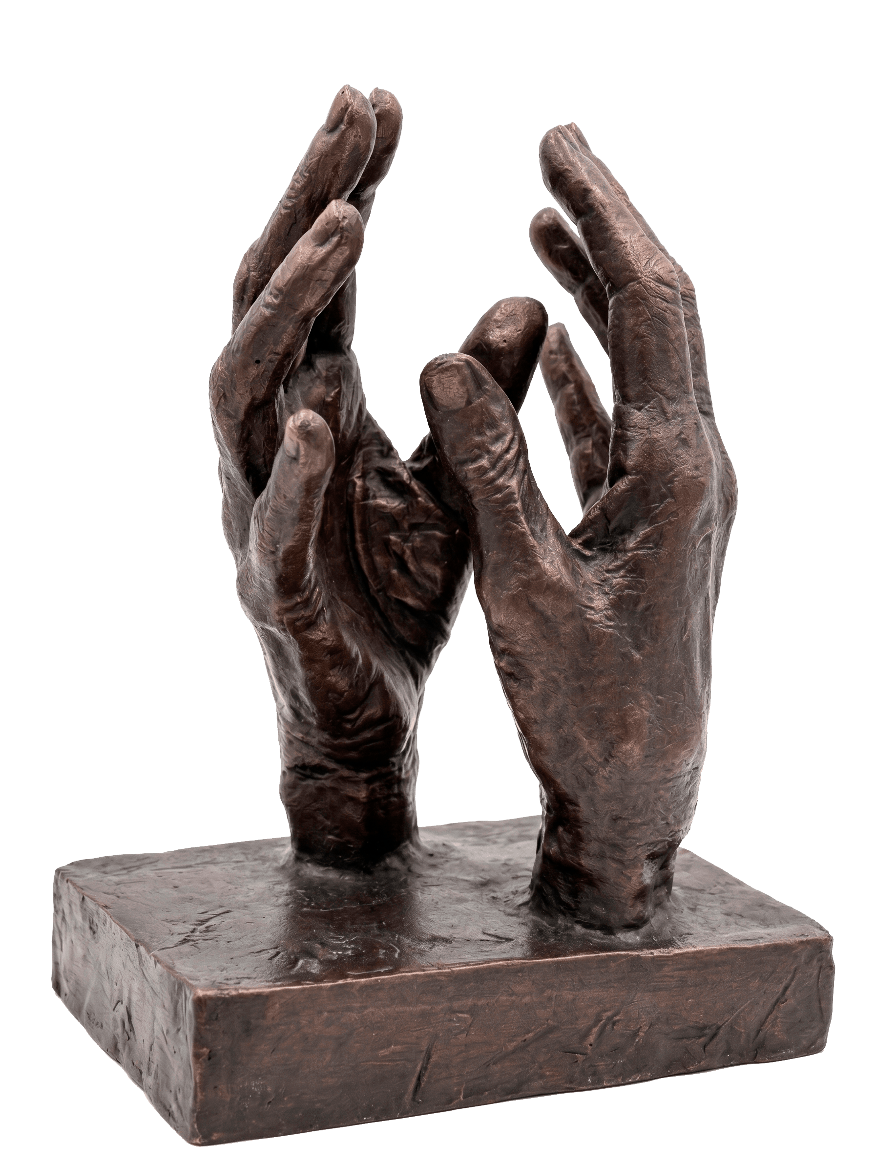Escultura de manos en bronce de alta calidad
